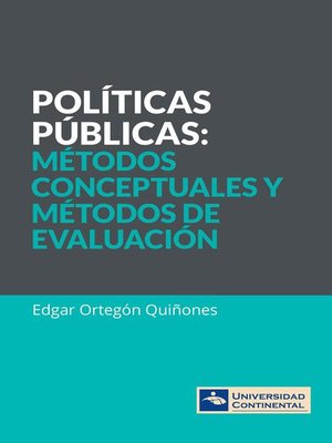 cover image of Políticas públicas. Métodos conceptuales y métodos de evaluación